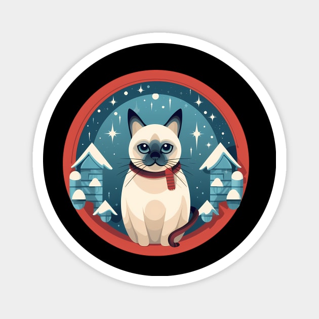 Siamese Cat Xmas, Love Cats Magnet by logiamerch